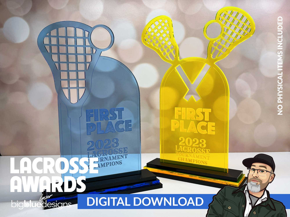 Lacrosse Awards (Set of 2) Big Blue Laser Designs