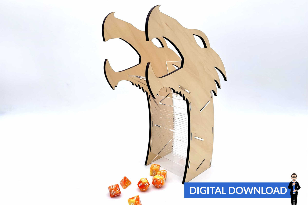 Dragon Head Dice Tower Big Blue Laser Designs