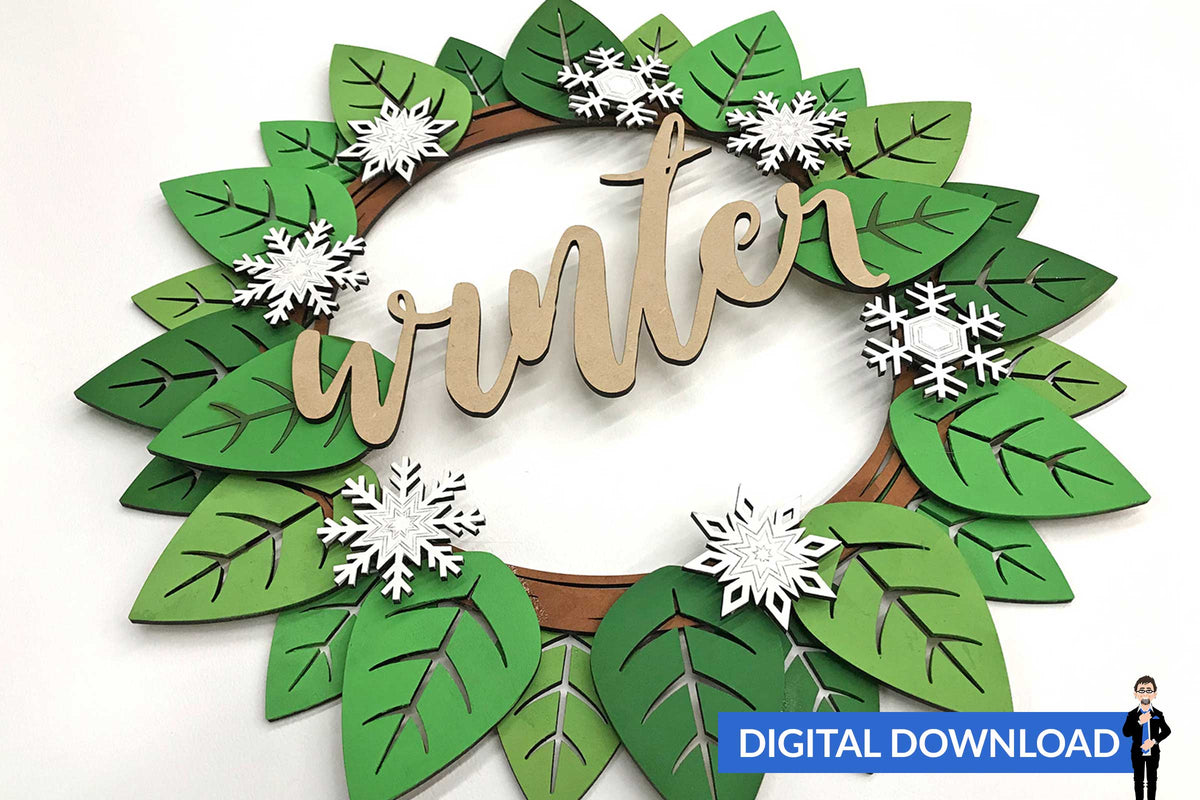Interchangeable Seasonal Wreath Big Blue Laser Designs