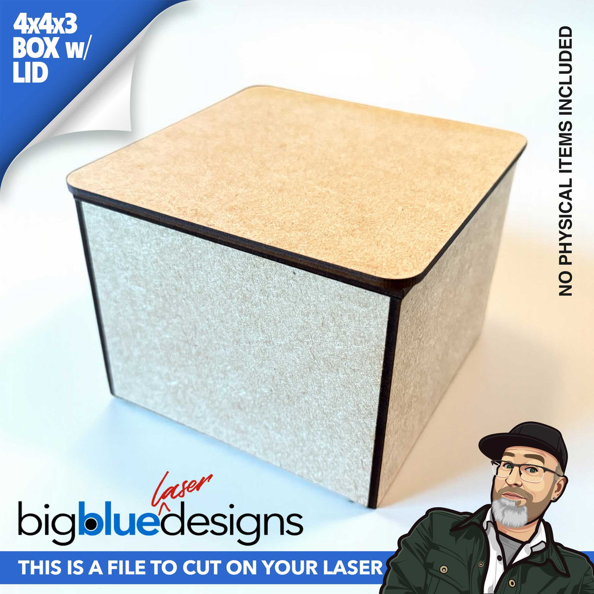[VIP EXCLUSIVE] 4x4x3 Box with Lid – Big Blue Laser Designs