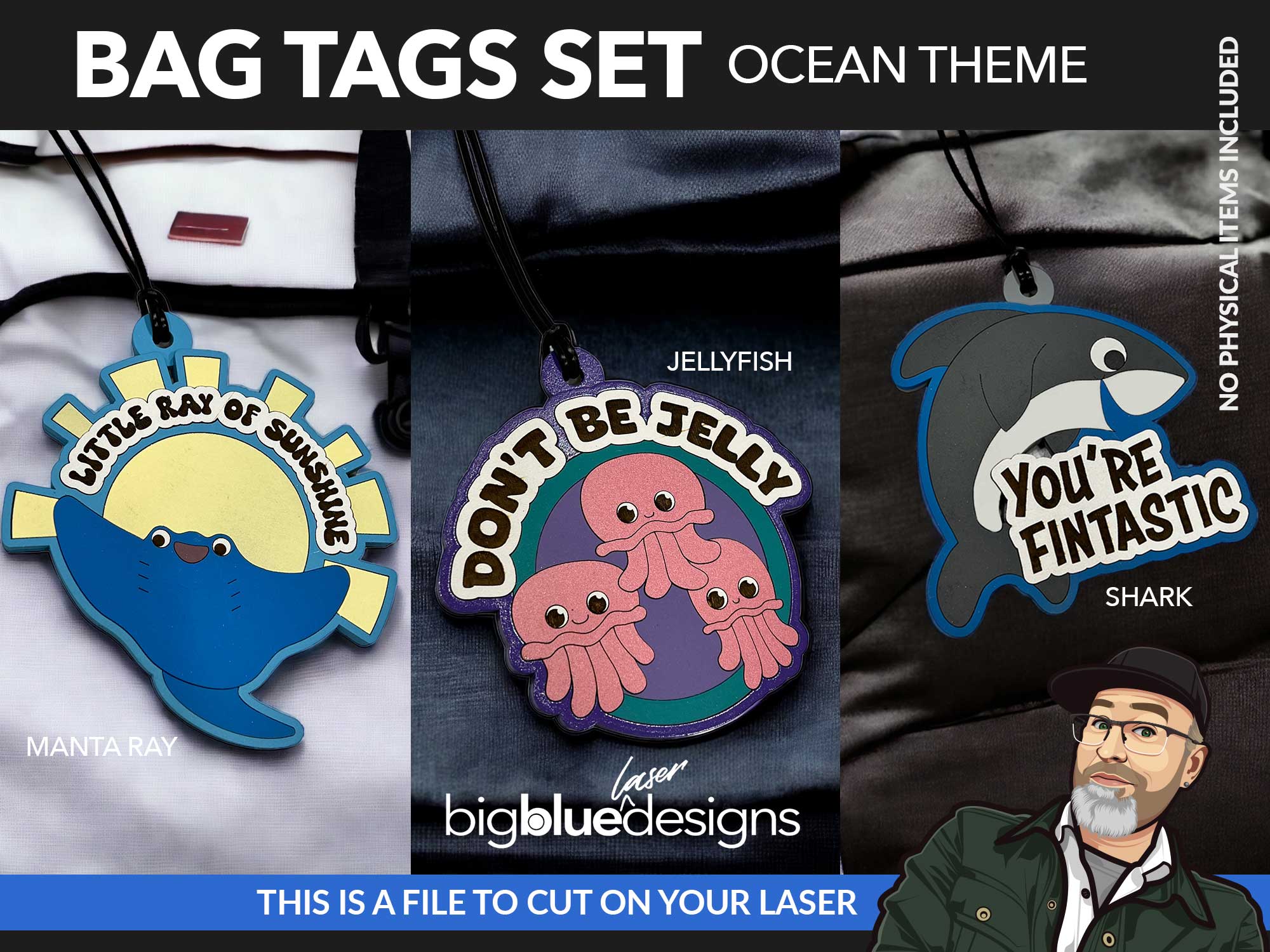 [VIP August Exclusive Until Feb 2024] Bag Tag Set (Ocean Theme)