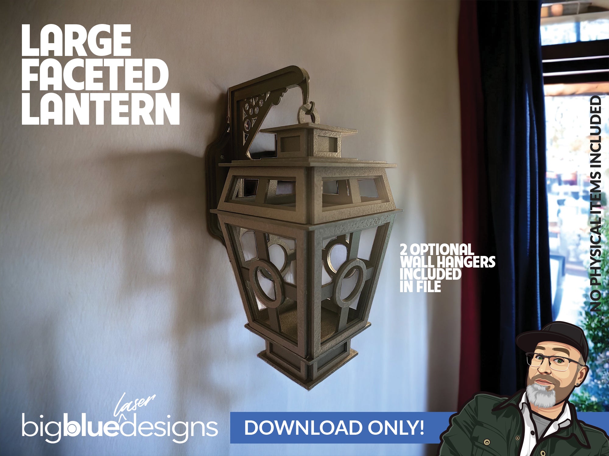 [July VIP Only until Jan 2024] Large Faceted Lantern with Optional Hangers and Stand