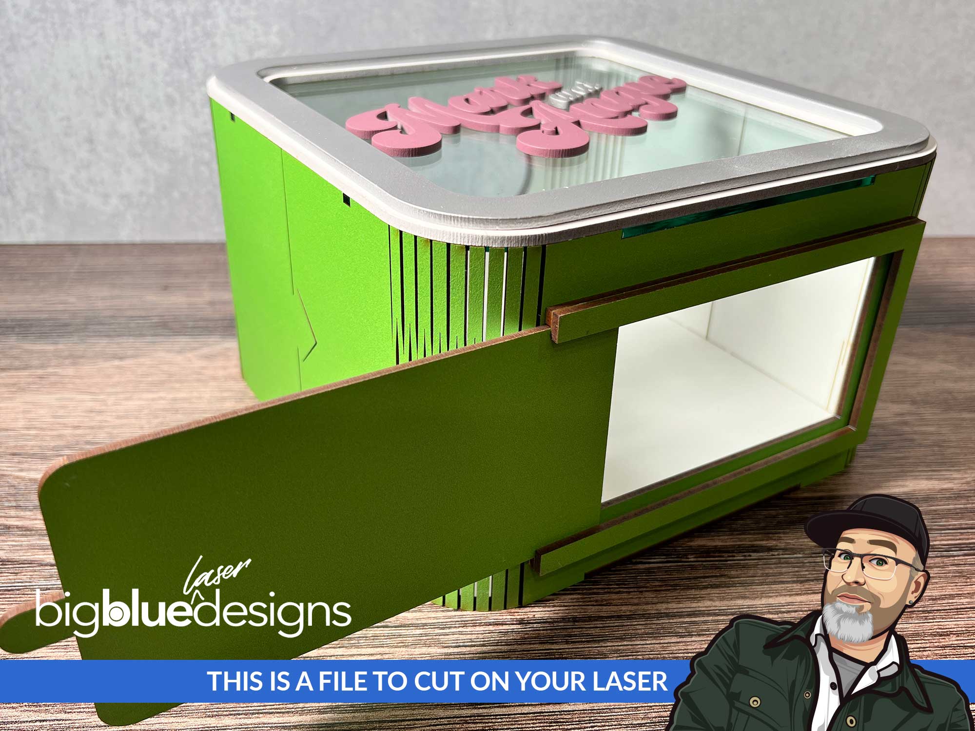 Hahing Box Large Living Hinge Box – Big Blue Laser Designs