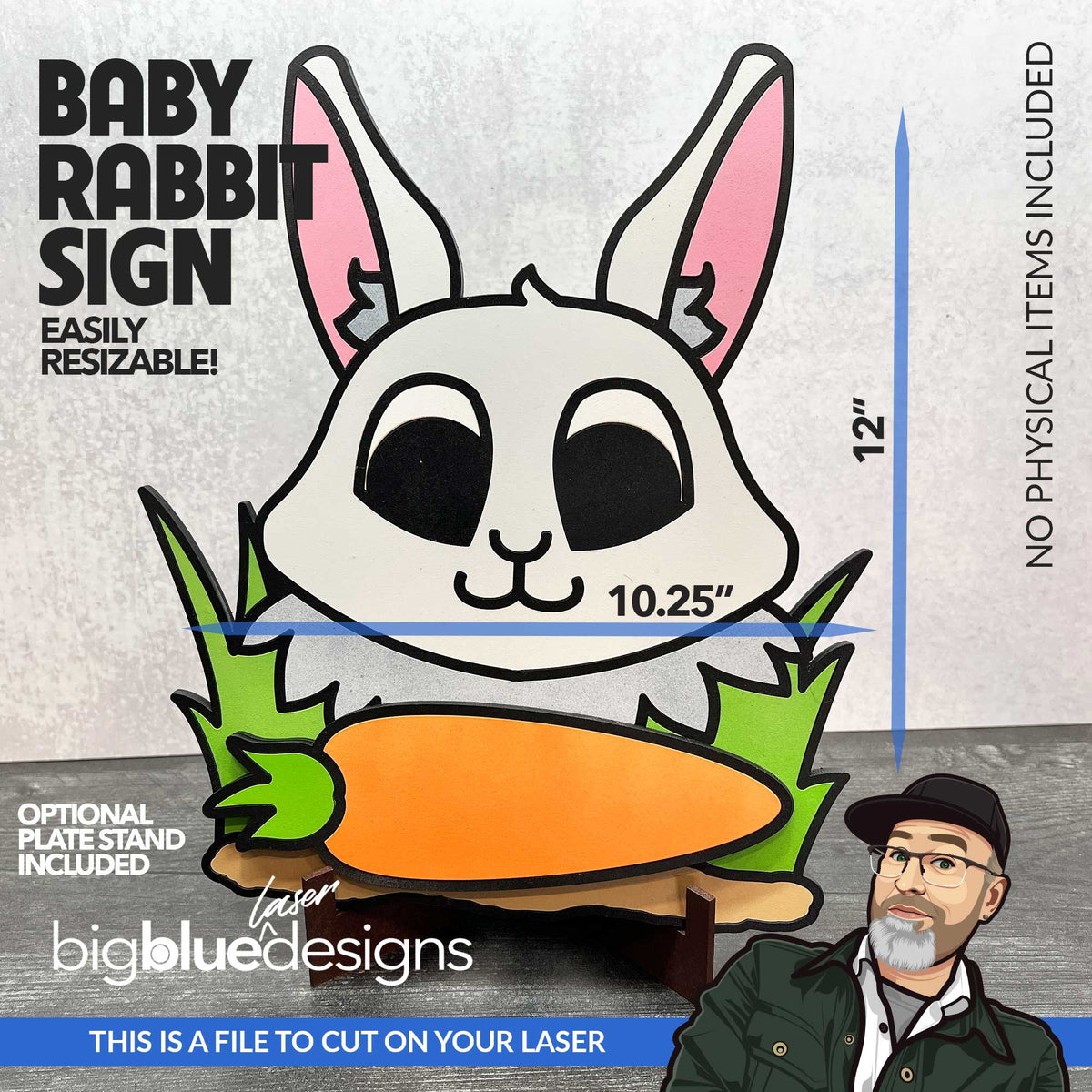 Baby Rabbit Sign – Big Blue Laser Designs