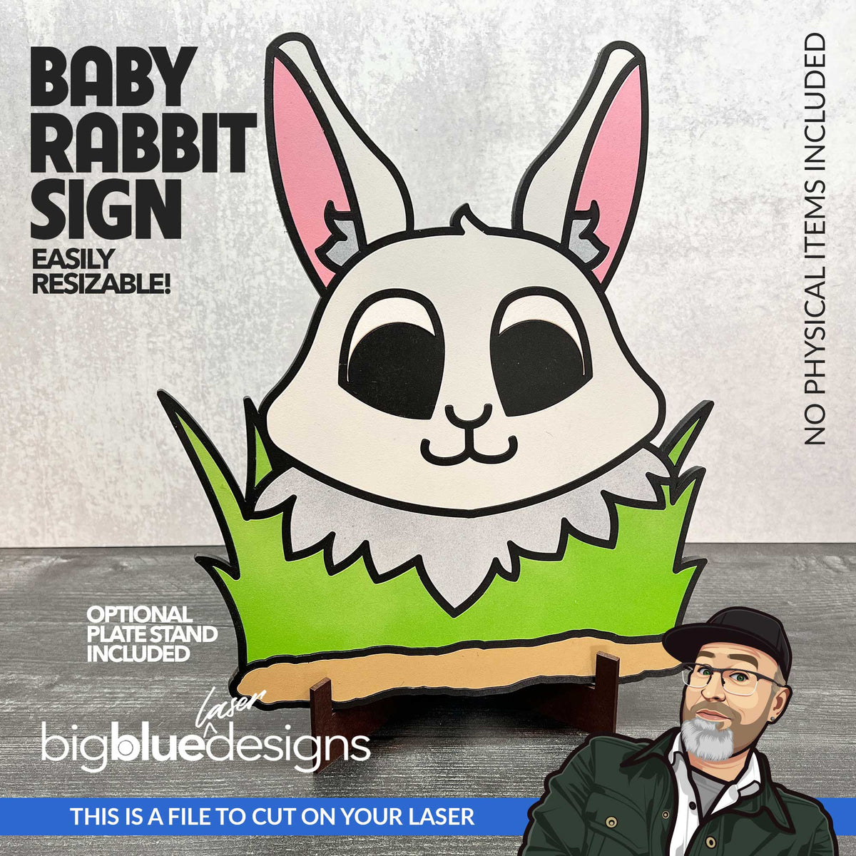 Baby Rabbit Sign – Big Blue Laser Designs