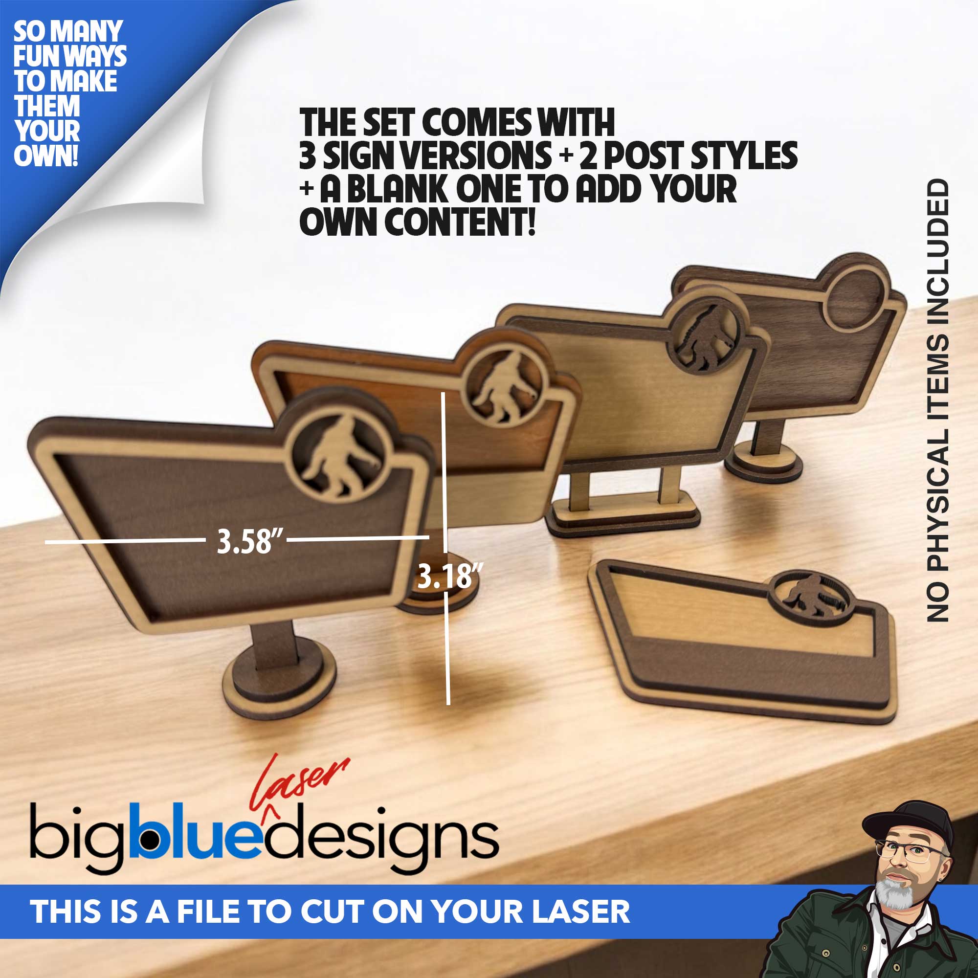 Bigfoot State Park Style Sign Set – Big Blue Laser Designs