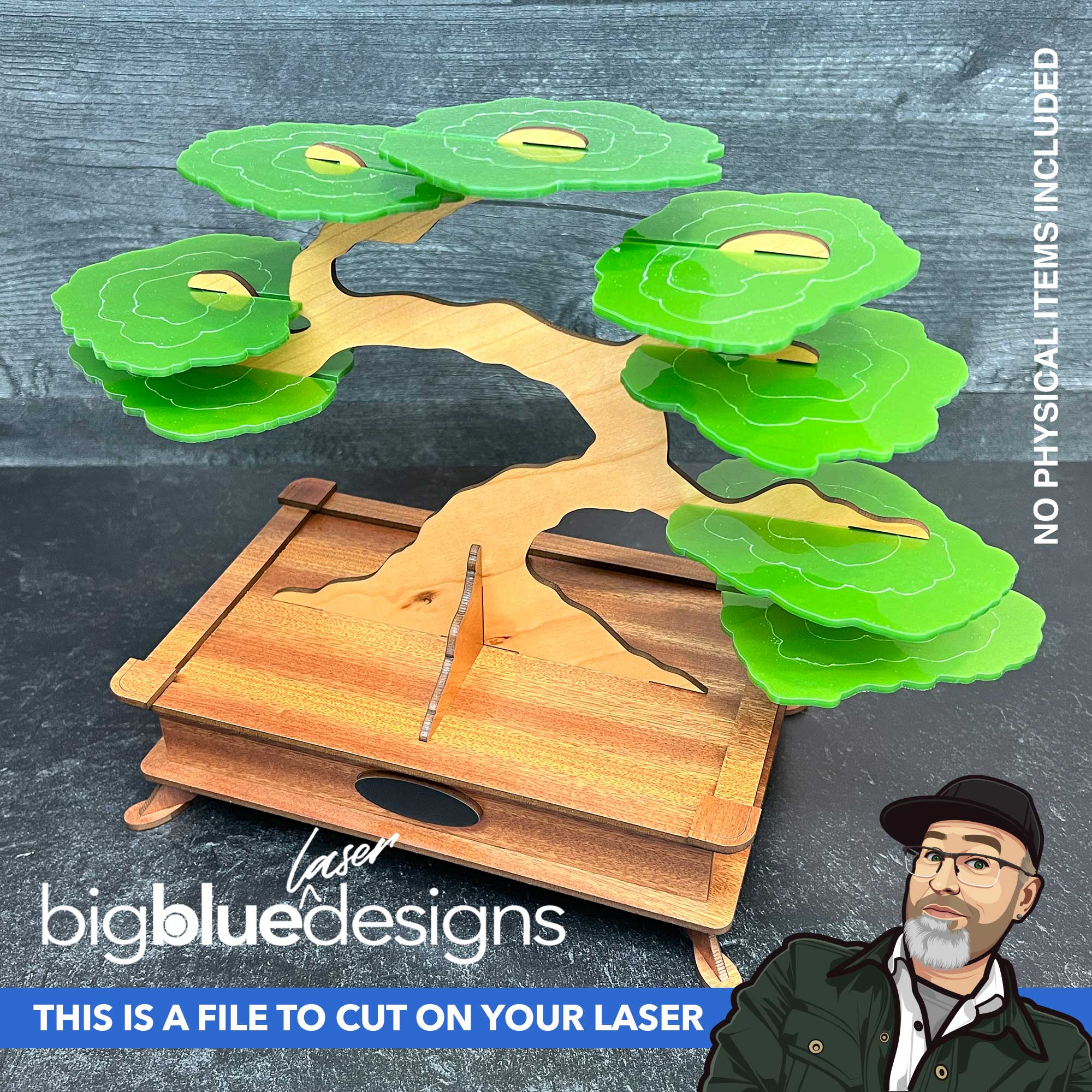 bonsai tree holder Bonsai Tree Coaster Holder – Big Blue Laser Designs