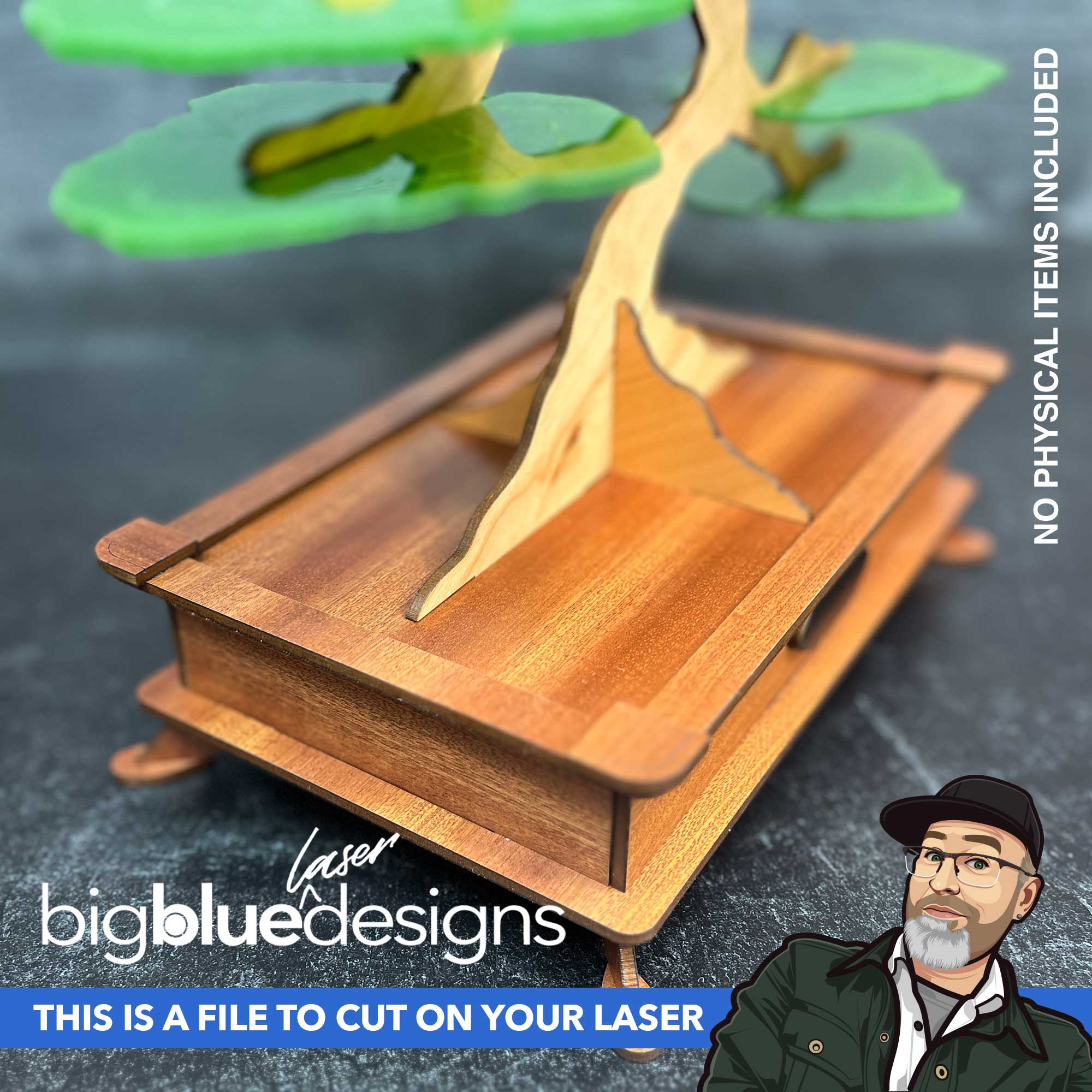 bonsai tree holder Bonsai Tree Coaster Holder – Big Blue Laser Designs