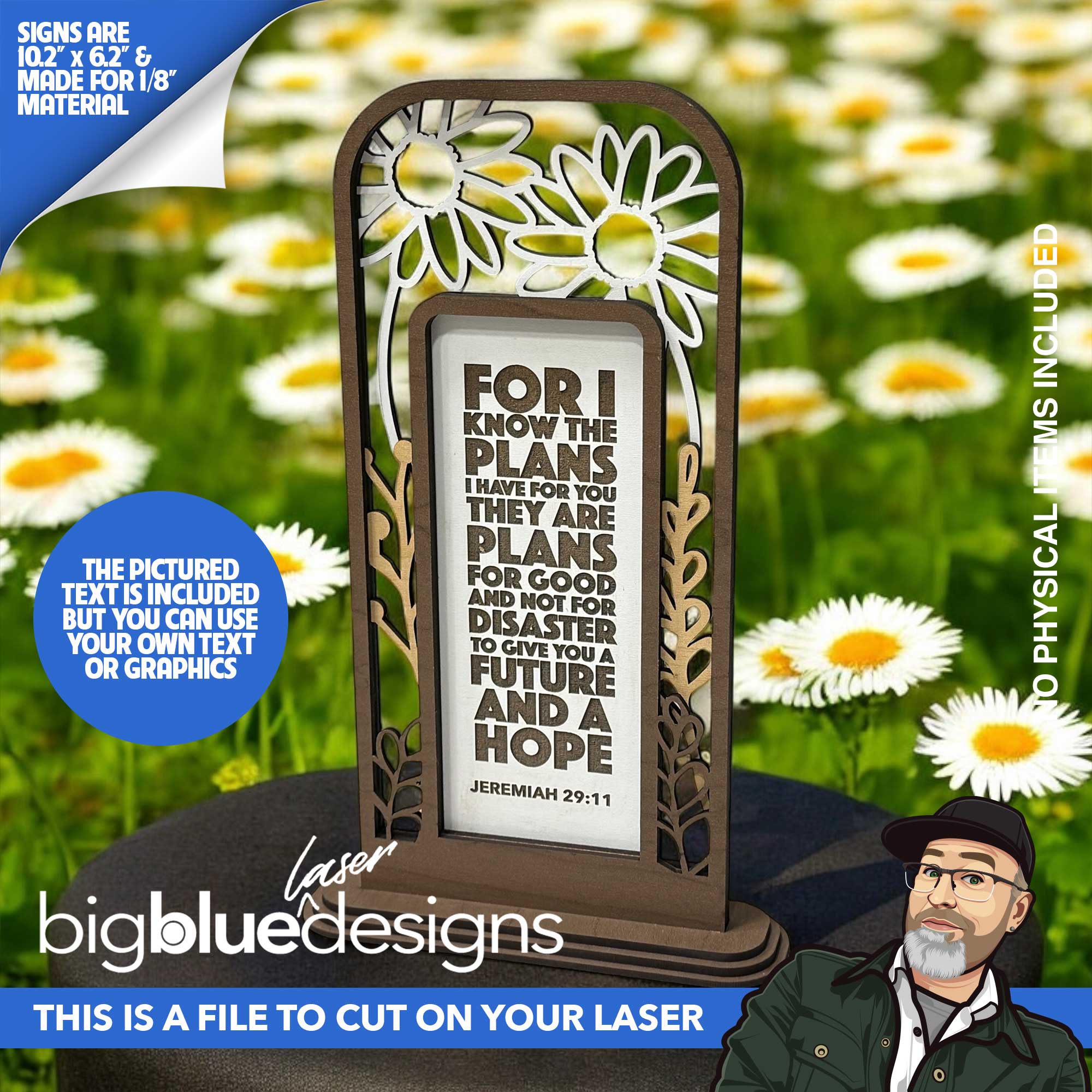 Leather Large Frame Sign Set of 5 Framed Signs – Big Blue Laser Designs