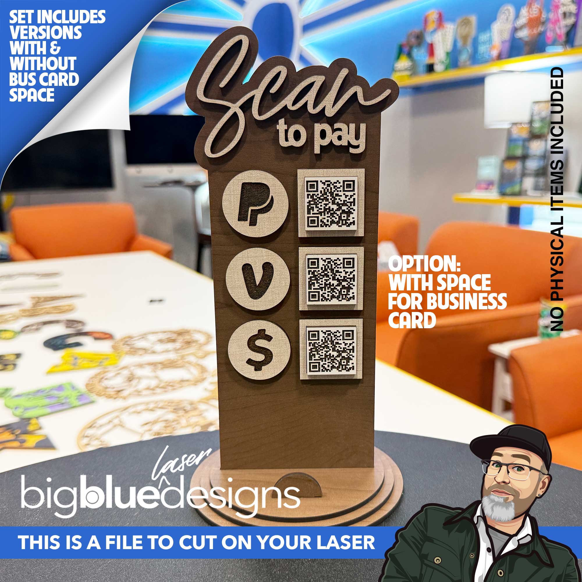 Scan to Pay Sign Set – Big Blue Laser Designs