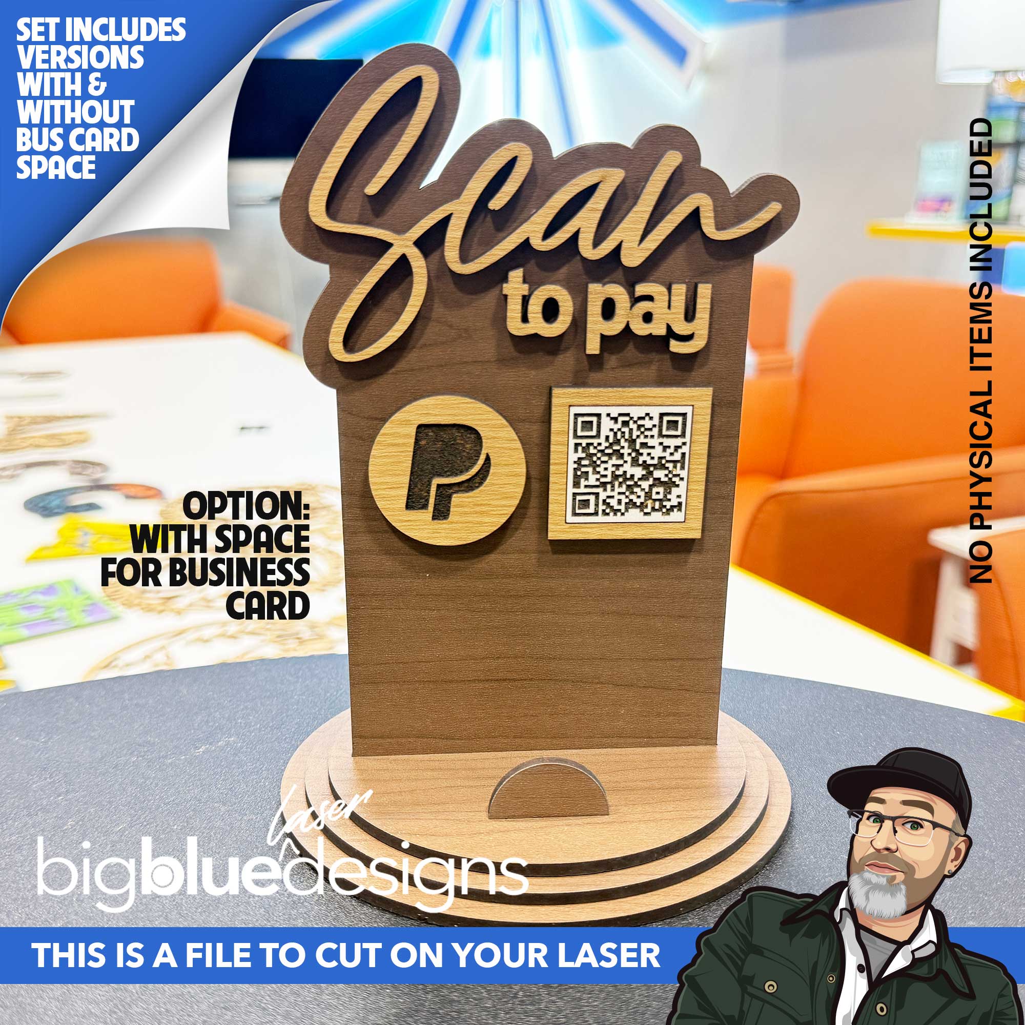 Scan to Pay Sign Set – Big Blue Laser Designs