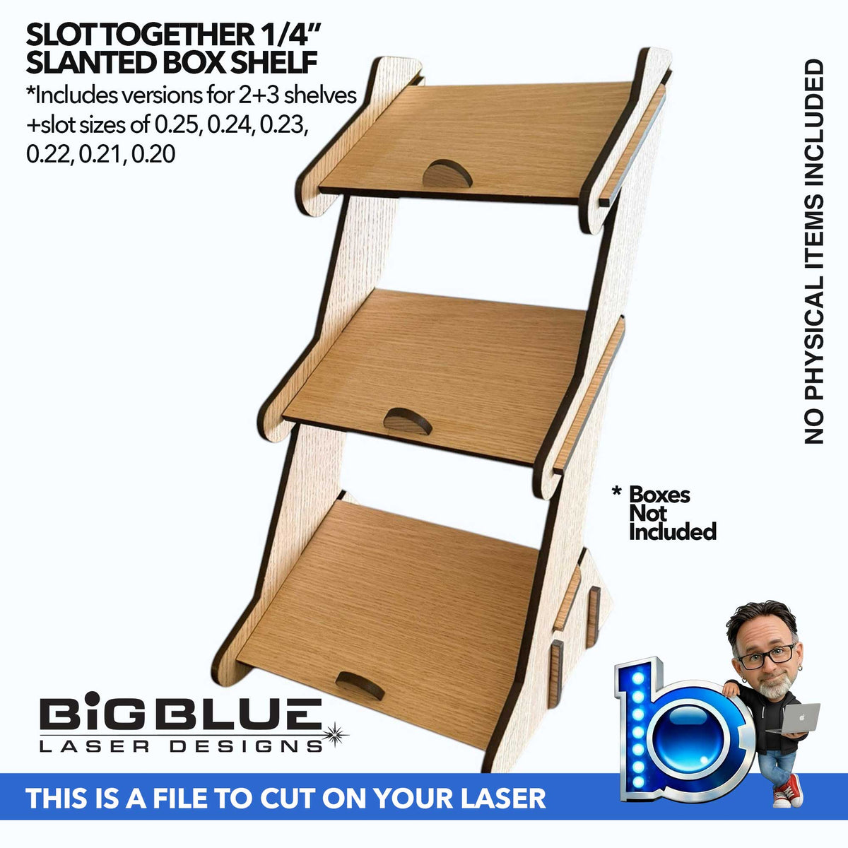 Slot Together Shelf Set – Big Blue Laser Designs