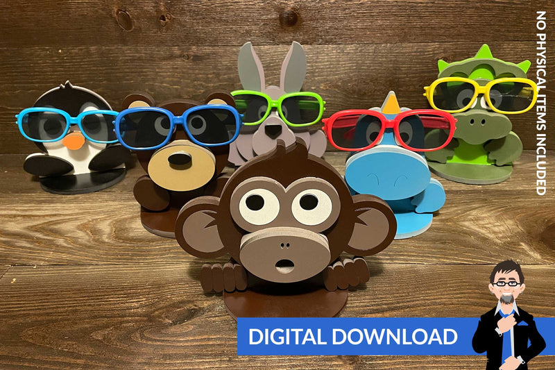 Baby Animal Glasses Holders (6 Animals) – Big Blue Laser Designs