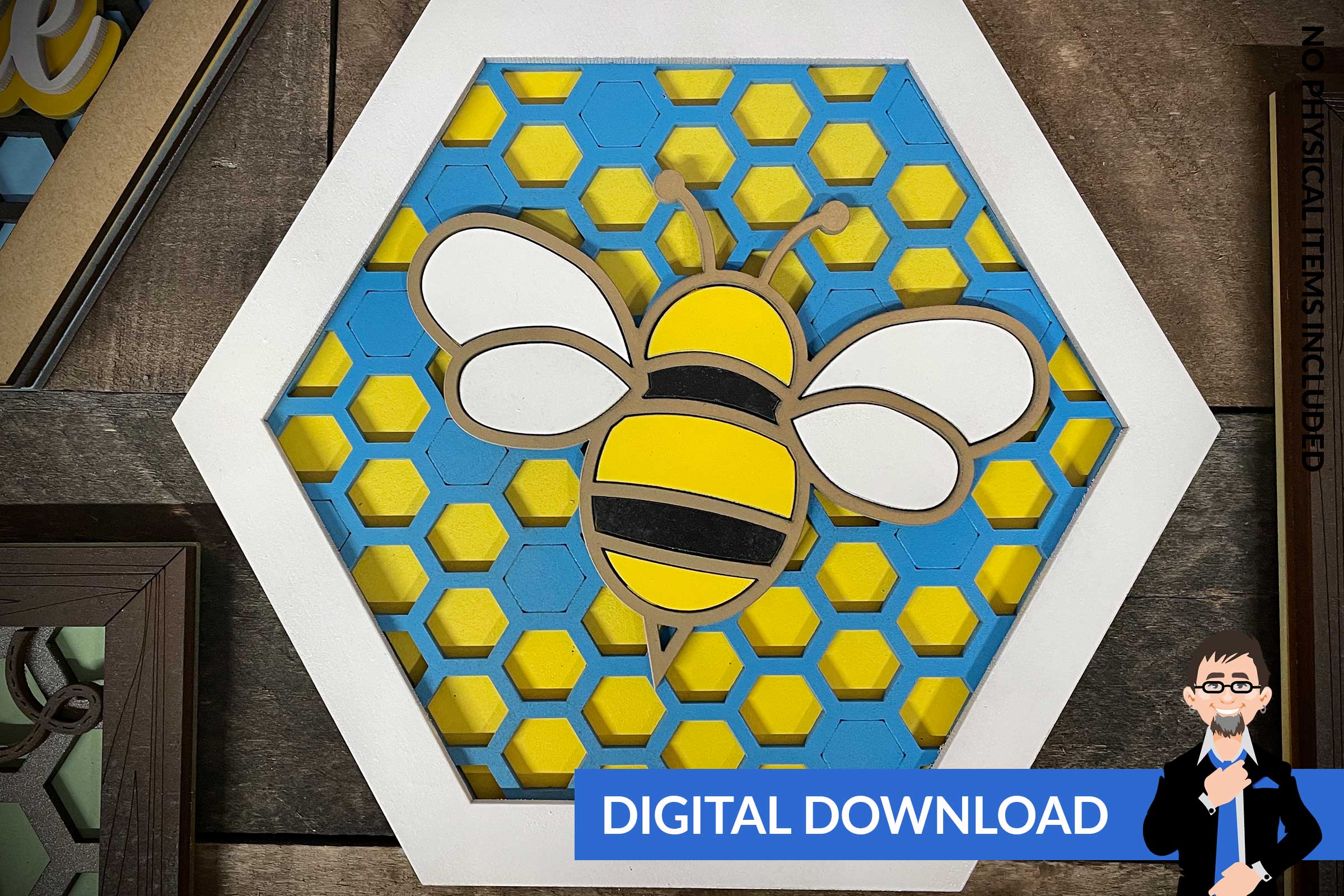 Bee Themed 8 Inch Sign Set (7 Sign Designs) – Big Blue Laser Designs