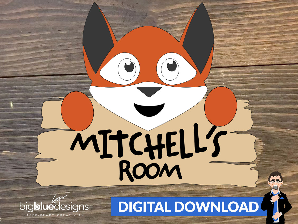 Baby Fox Name Sign + Light Switch Cover – Big Blue Laser Designs