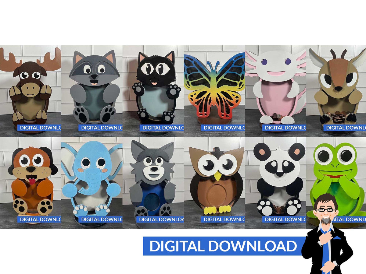 First Bank Animals Animal Bank Set #2 (Set of 12) – Big Blue Laser Designs