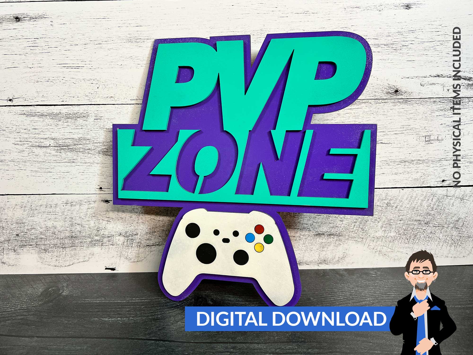 Gamer Themed Sign Set 3 – Big Blue Laser Designs