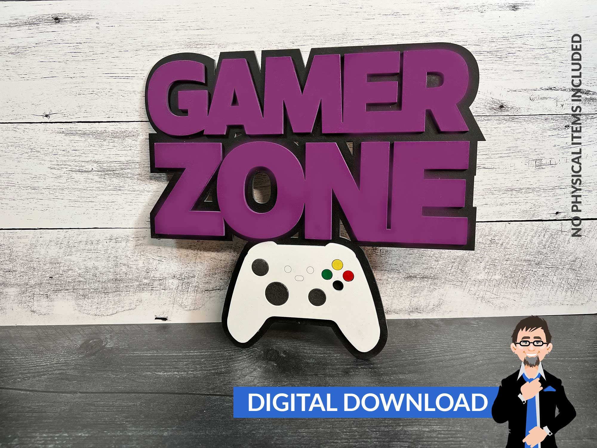 Gamer Themed Sign Set 3 – Big Blue Laser Designs