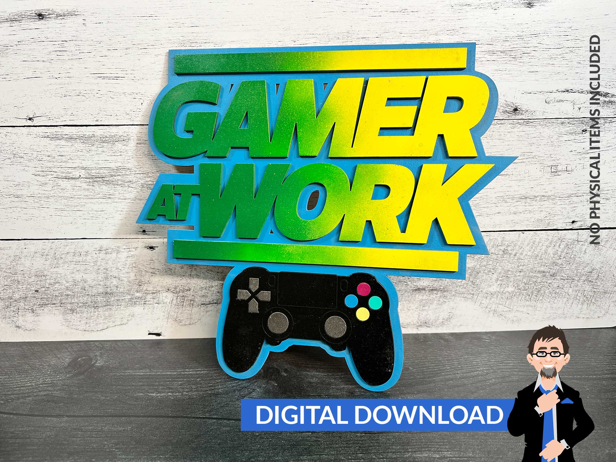 Gamer Themed Sign Set 3 – Big Blue Laser Designs