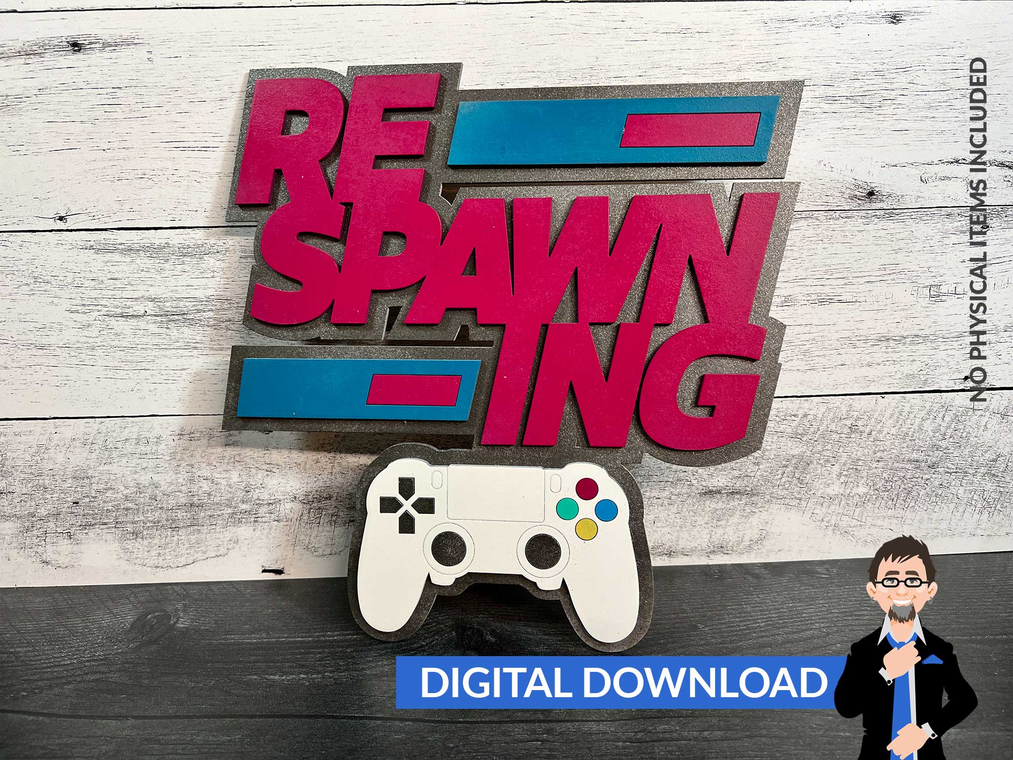 Gamer Themed Sign Set 3 – Big Blue Laser Designs