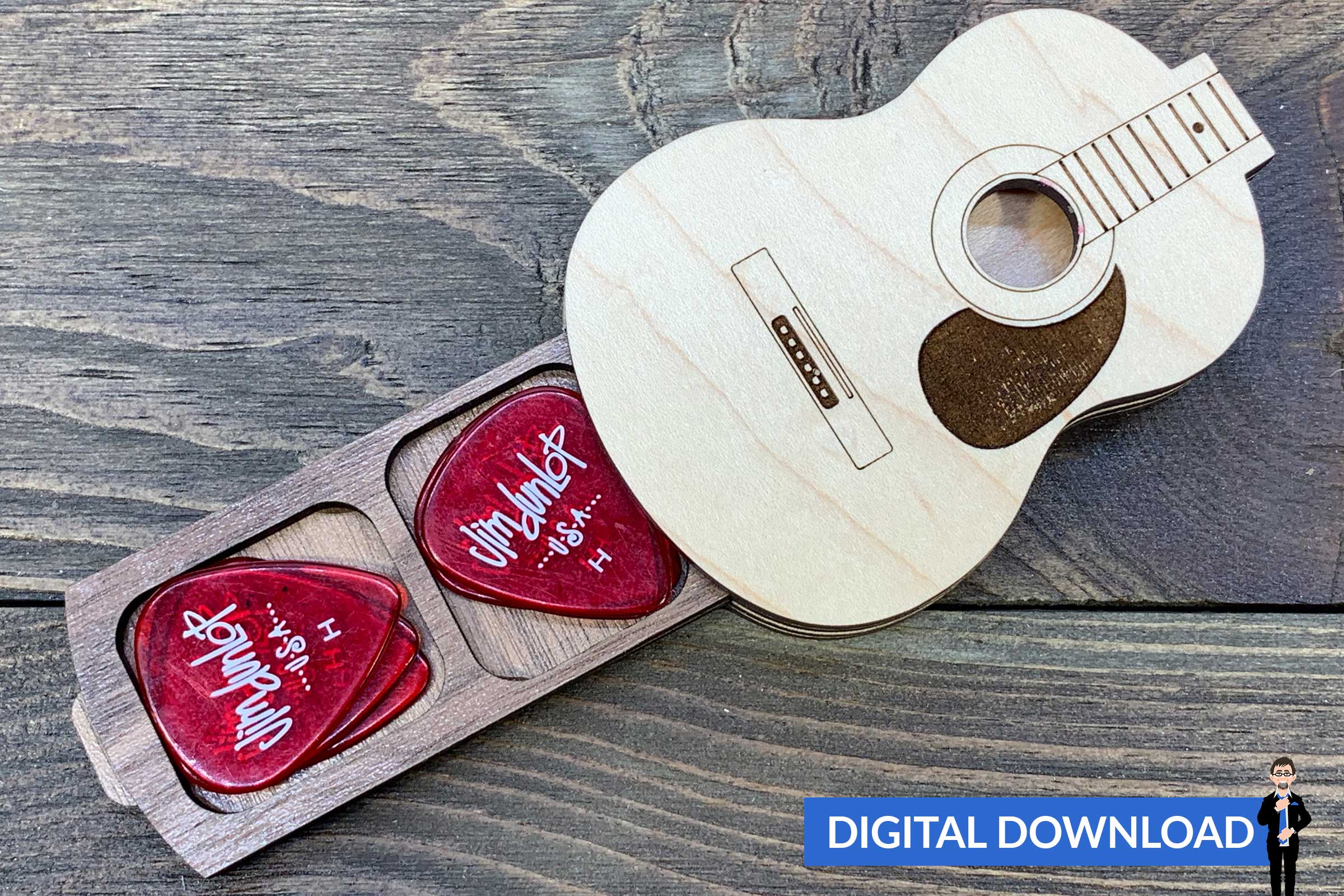 Guitar Pick Holder – Big Blue Laser Designs