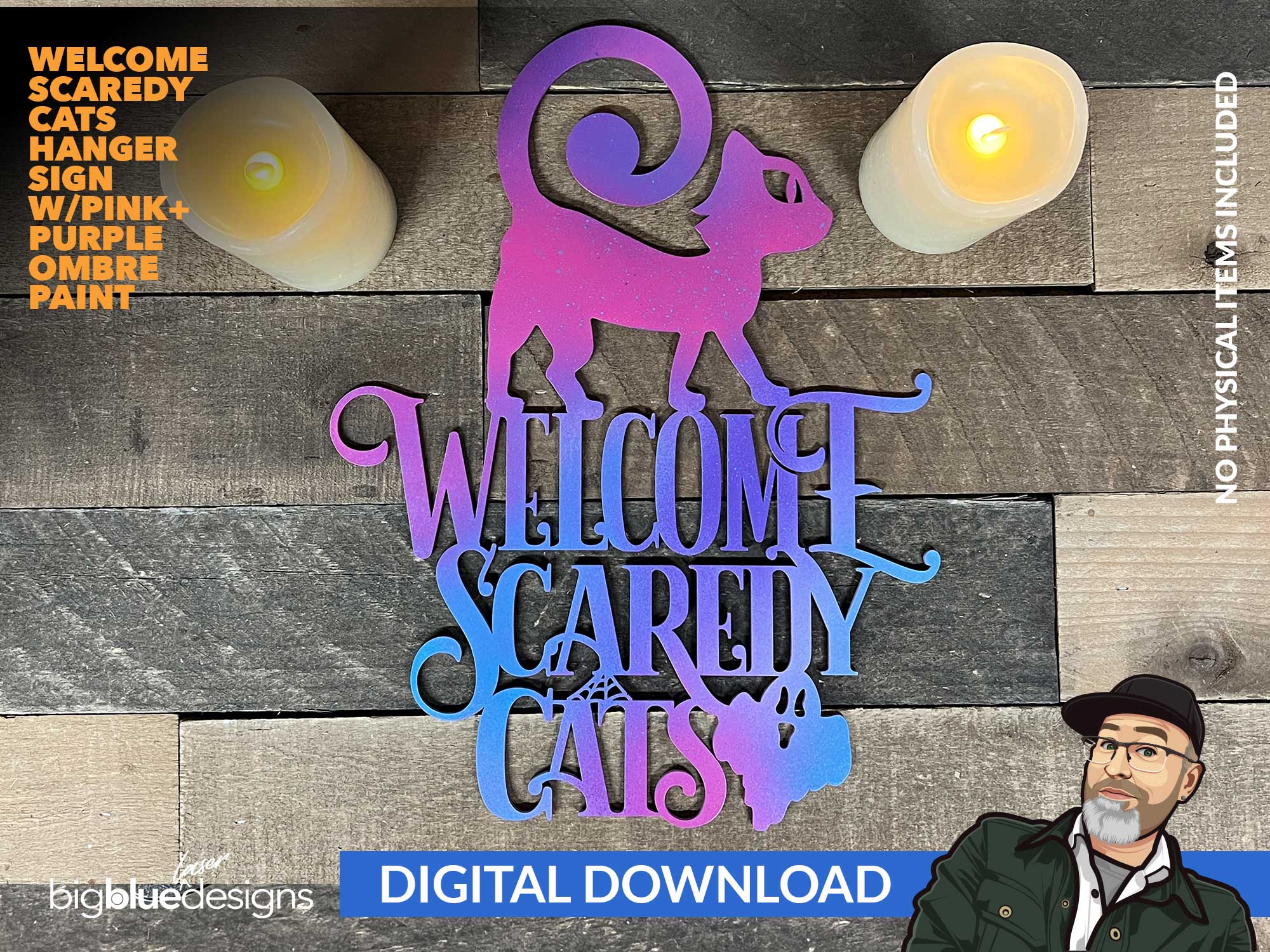 Scaredy Cats Welcome Sign. 