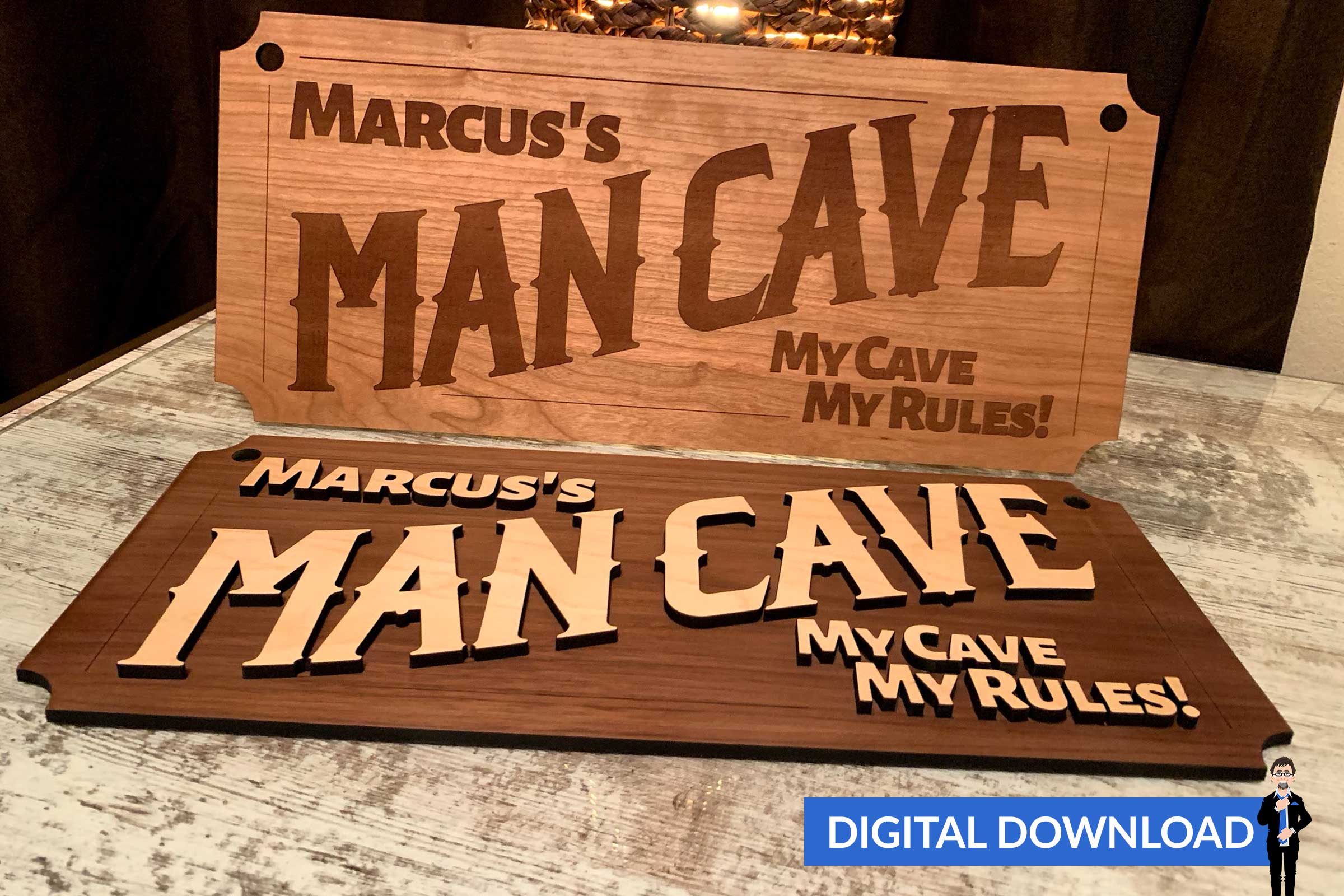 Man Cave Live Edge Wood Sign – Calico Wood Signs