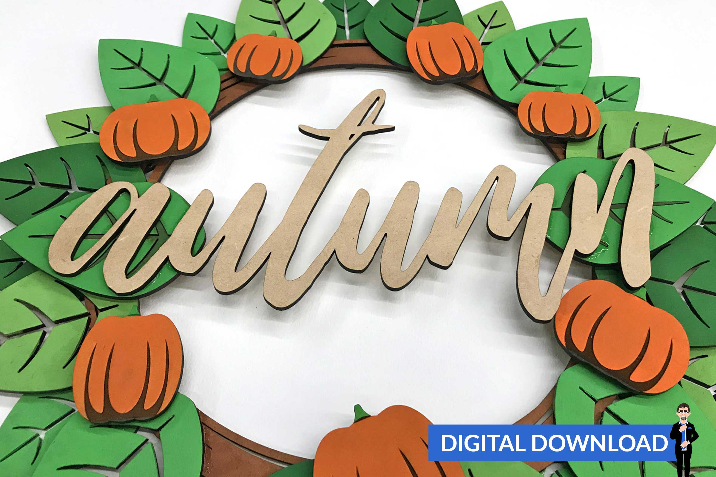 Interchangeable Seasonal Wreath Big Blue Laser Designs