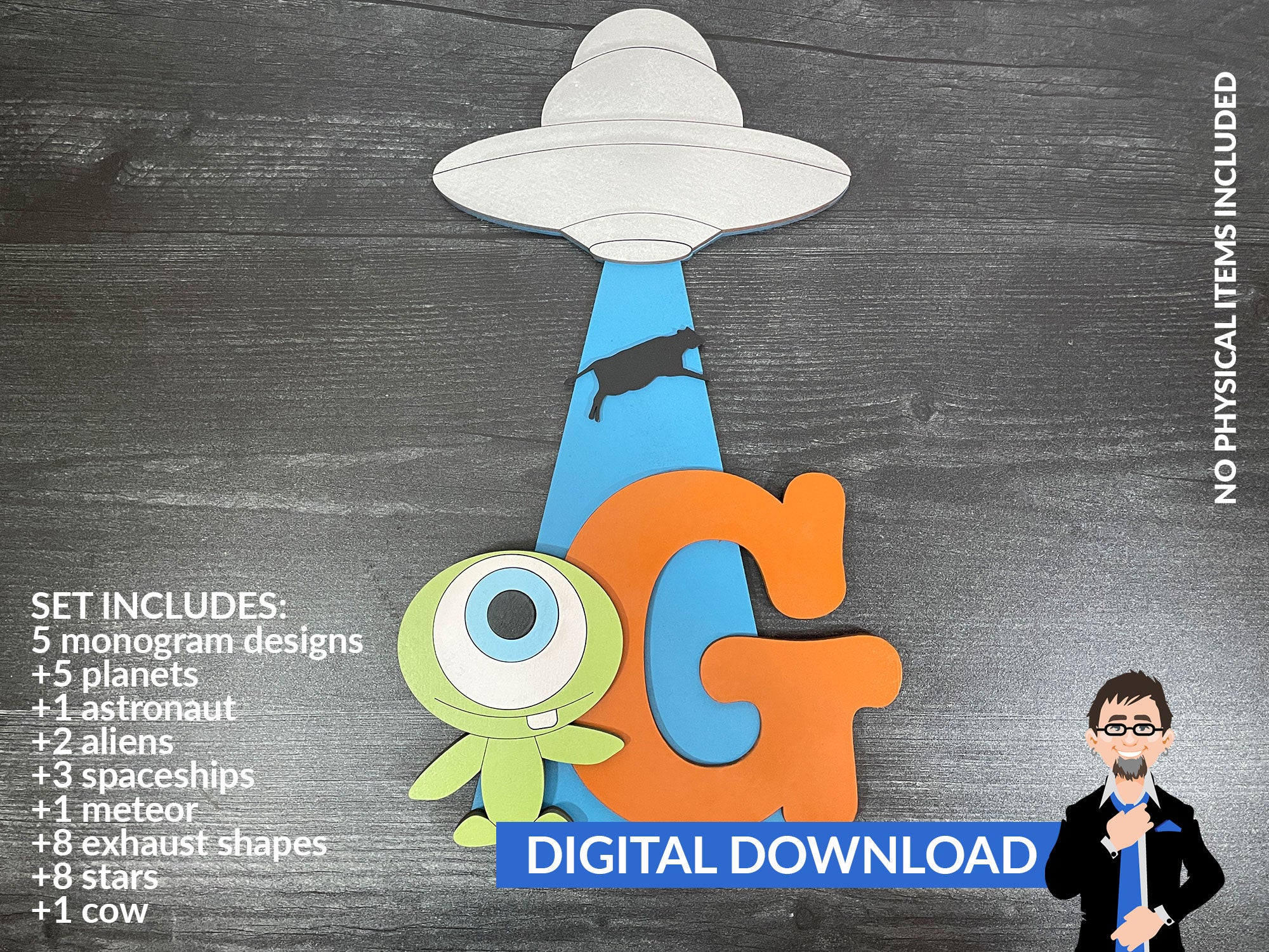 DIY Monogram Design Kit: Space Theme – Big Blue Laser Designs
