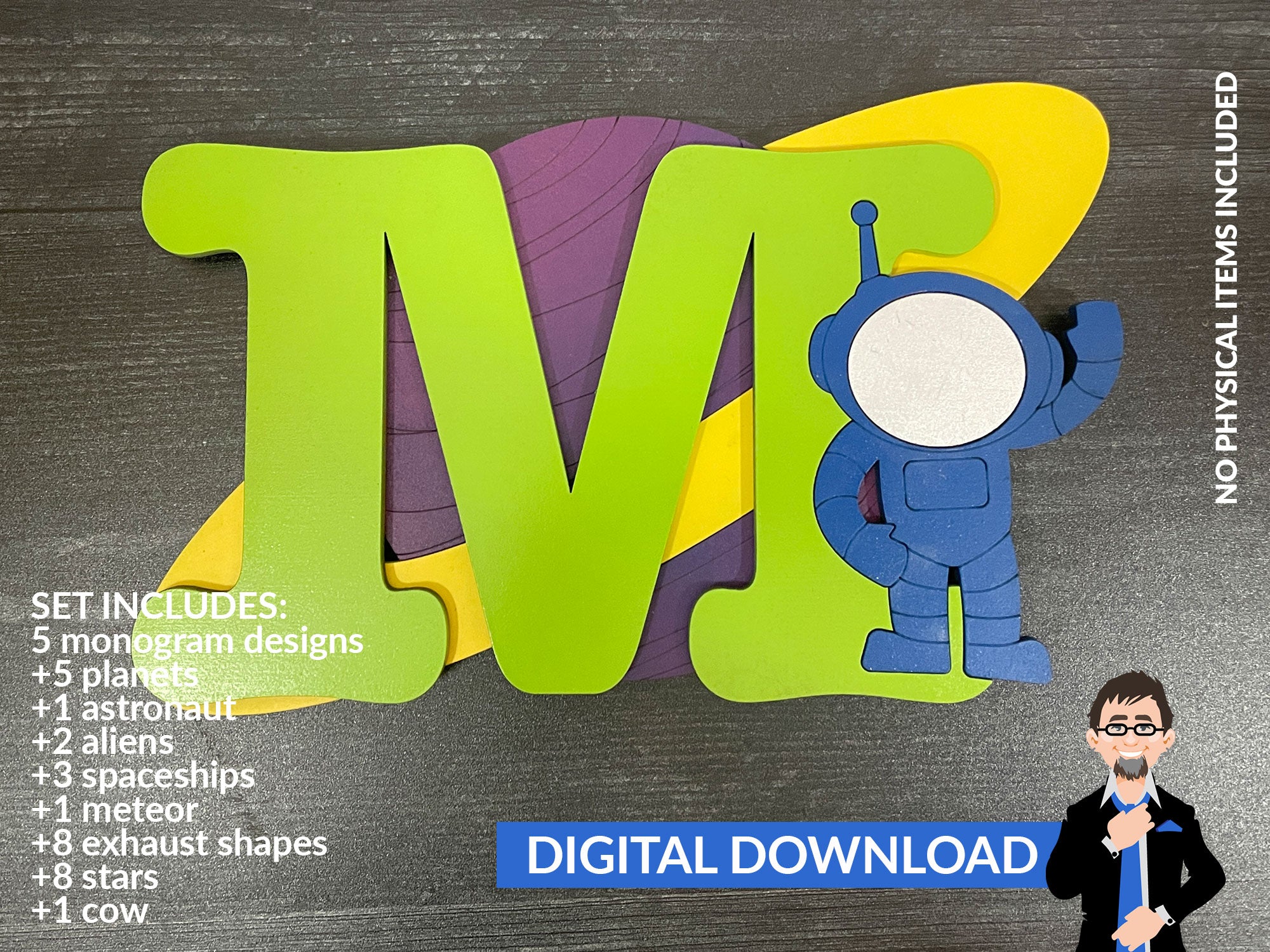 DIY Monogram Design Kit: Space Theme – Big Blue Laser Designs