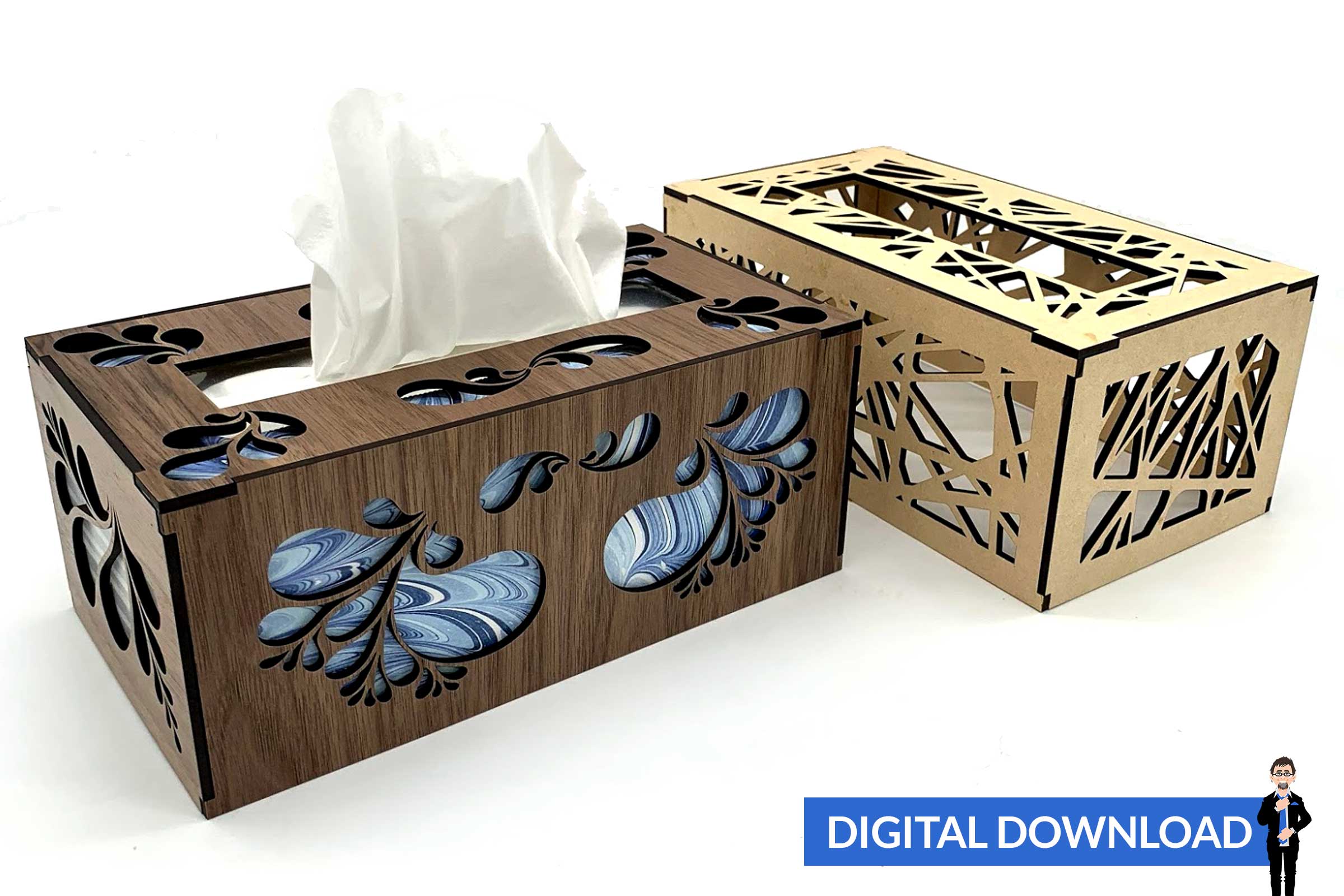 Rectangle Tissue Box Cover – Big Blue Laser Designs