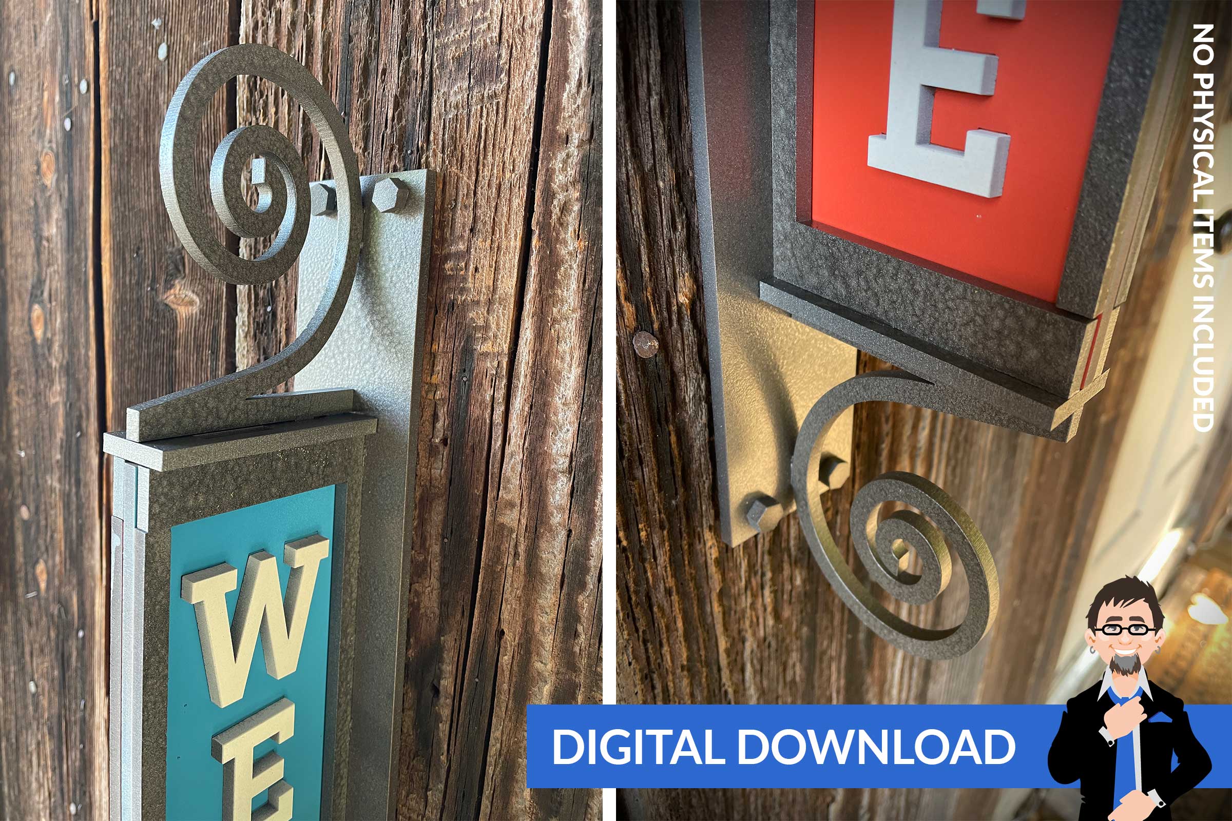 Vertical Welcome Sign – Big Blue Laser Designs